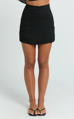 Robilyn Skort - Linen Look Skort in Black