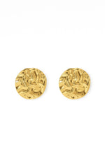Anastasia Circle Textured Earrings in Gold