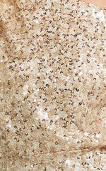 Nora Mini Dress - One Shoulder Blouson Fitted Dress in Gold