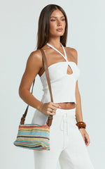 Olsen Stripe Straw Bag in Multi