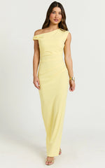 Genie Maxi Dress - Off The Shoulder Dress in Yellow