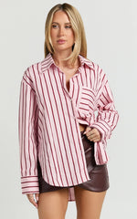 Ferzie Top - Oversized Striped Shirt in Multi