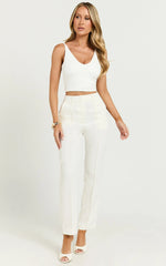Brianna Pants - High Waist Tapered Pants in White