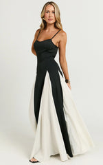 Rima Maxi Dress - line Maxi Dress in Black