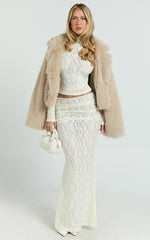 Kathleen Top - Turtle Neck Long Sleeve Jersey Top in Cream