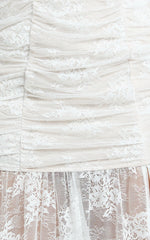 Adana Maxi Dress - Lace Fit And Flare Dress in White