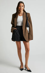 Khaimy Shorts - High Waisted Cuffed Shorts in Black