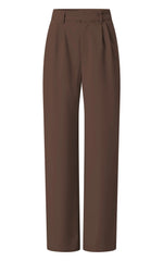 Lorcan Pants - High Waisted Tailored Pants in Chocolate