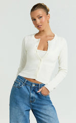 Katherine Cardigan - Long Sleeve Cardigan And Bralette Set in Cream