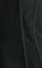 Deb Mini Dress - Strapless Sweetheart Contrast Bodice Pleated Dress in White/Black