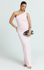 Criselda Maxi Dress - One Shoulder Maxi Dress in Pink