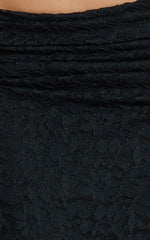 Andrea Two Piece Top and Skirt Set - Lace Cami Top And Midi Skirt in Black