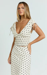 Elise Top - Gather Bust and Shoulder Strap Top in White