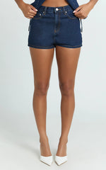 Benny Shorts - Mid Rise Mini Denim Shorts in Indigo Wash