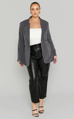 Azelia Pants - Mid Rise Cropped Faux Leather Pants in Black