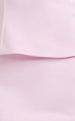 Anya Two Piece Top and Skirt Set - Strapless Fit And Flare Top And Maxi Skirt in Pink