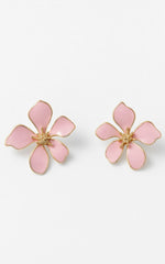 Chaney Enamel Earrings in Pink