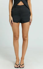 Romeo Shorts - High Waisted Tailored Micro Shorts in Black