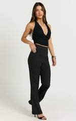 Roschel Pants - High Waisted Flared Pants in Black