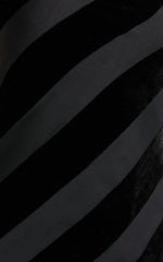 Genevieve Midi Dress - Strapless Stripe Burnout Dress in Black Stripe