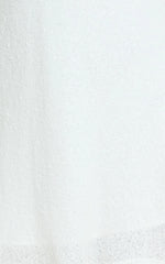 Rowella Mini Dress - Faux Feather Bell Sleeve Dress in White