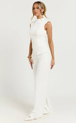 Paxton Pants - High Waisted Straight Leg Pants in Cream